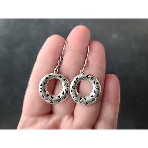 Mexican 925 Sterling Silver Dangling Pierced Earrings Vintage READ